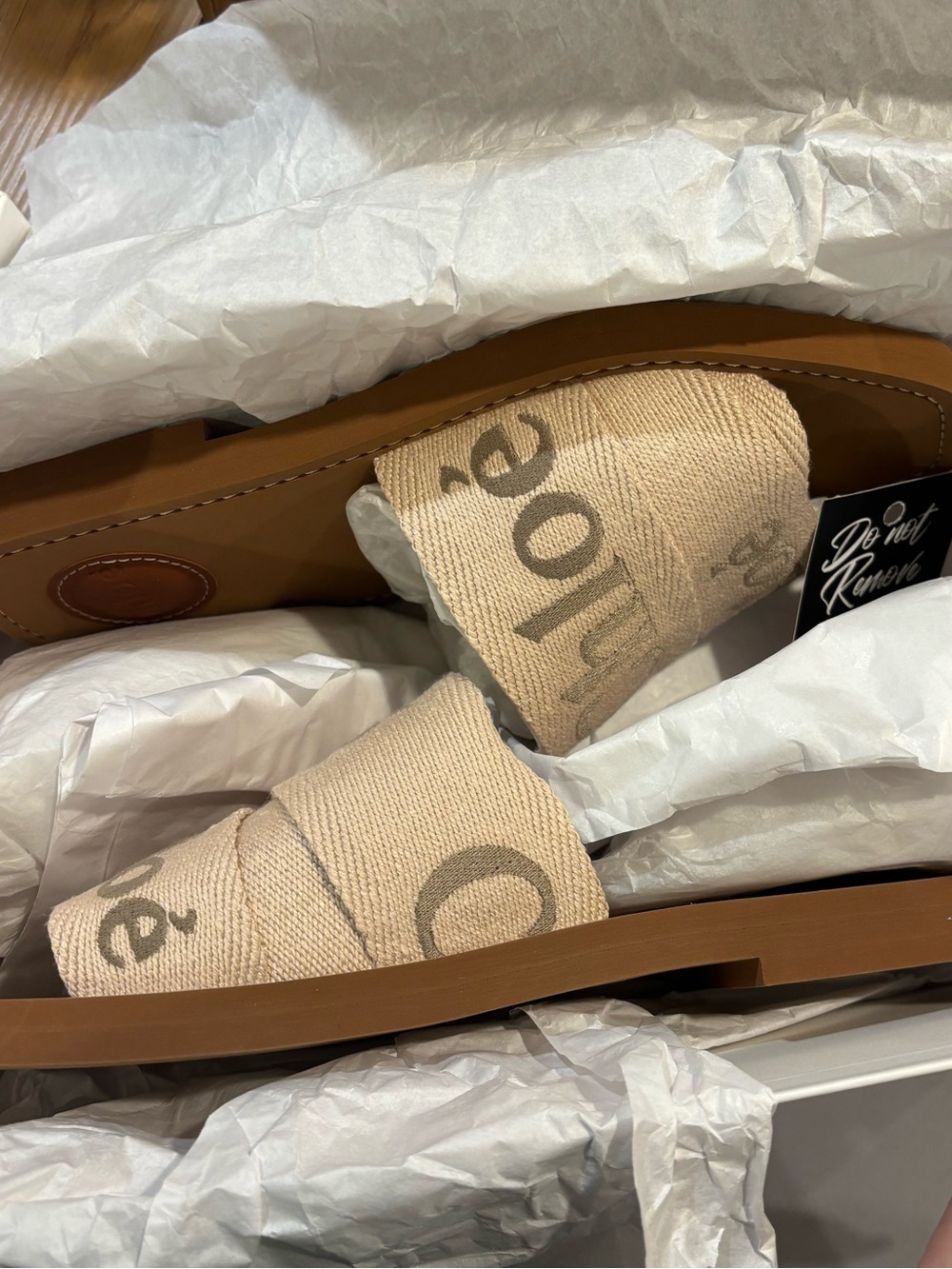 Chloe Beige Canvas Logo Slide Sandals
(Comes with box and dust bag) - Picture 5 of 6